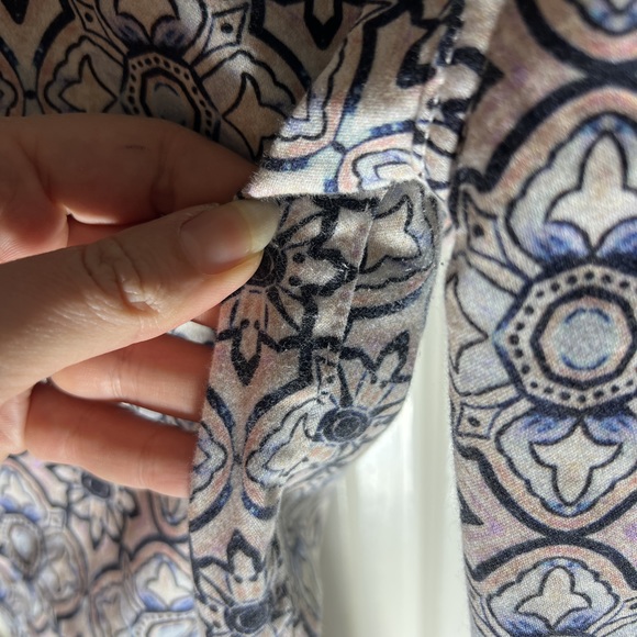 7 For All Mankind Sz 31 Stained Glass Mosaic Pink Blue Cropped Jeans POSH36 - Picture 13 of 16